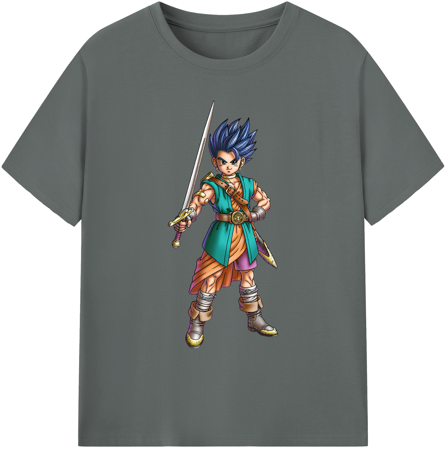 （画像用） ドラゴンクエスト Doragon Kuesuto Dragon Quest 綿100％ メンズ半袖Tシャツ｜肌触りやわらか＆通気性